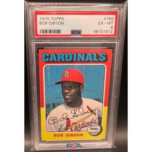 1975 Topps Bob Gibson PSA 7 St. Louis Cardinals Gibby World Series HOF CENTERED